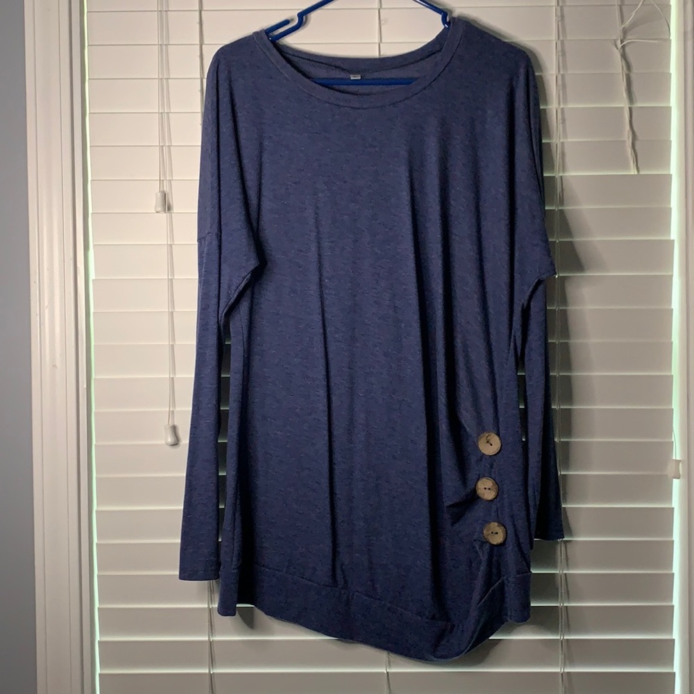 Blue Top with button detail